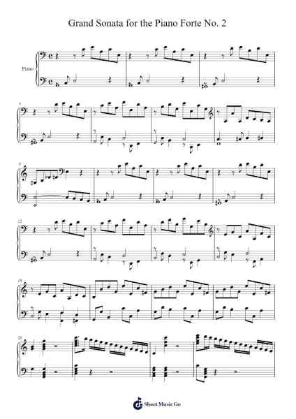 Grand Sonata for the Piano Forte No. 2 Sheet Music by undefined-Arr.Birdbrey