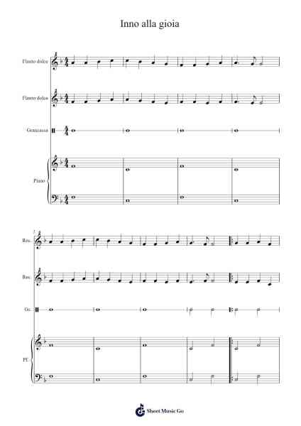 Inno alla gioia Sheet Music by Ludwig van Beethoven-Arr.Denre