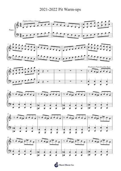 2021-2022 Pit Warm-ups Sheet Music by Leighdore Elroydes-Arr.Zimgus Jackfred