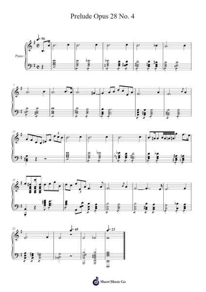 Prelude Opus 28 No. 4 Sheet Music by Frédéric Chopin-Arr.Faitheten Finntham