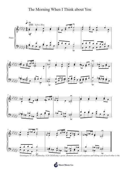 The Morning When I Think about You Sheet Music by Toursbur-Arr.Joedrich