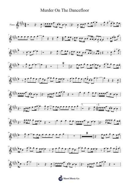 Murder On The Dancefloor Sheet Music by Sophie Ellis-Bextor-Arr.Georfoe