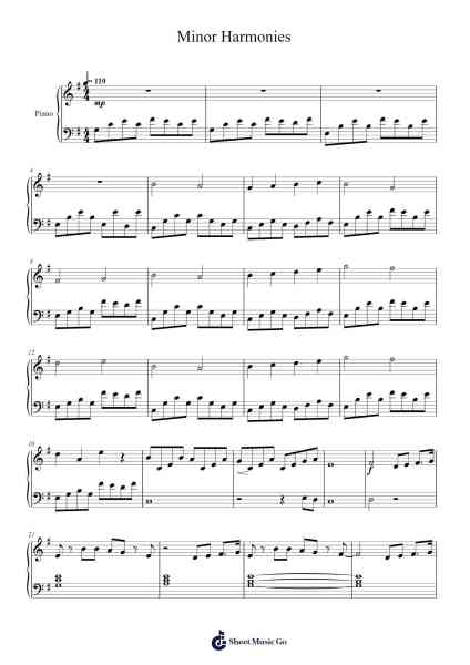 Minor Harmonies Sheet Music by Joshua O'Leary-Arr.Leostone Swinclaude