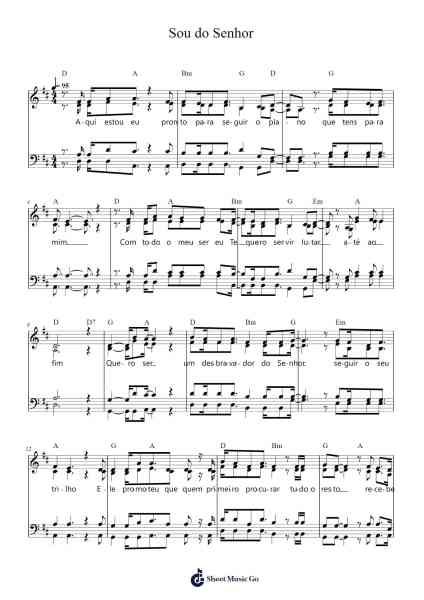 Sou do Senhor Sheet Music by Tiago Torre-Arr.Deyale