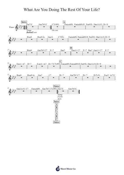 What are you doing the rest of your life? Sheet Music by Michel Legrand-Arr.Yecent