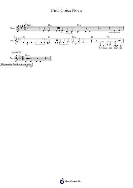 Uma coisa nova Sheet Music by Renato JR-Arr.Consdrow