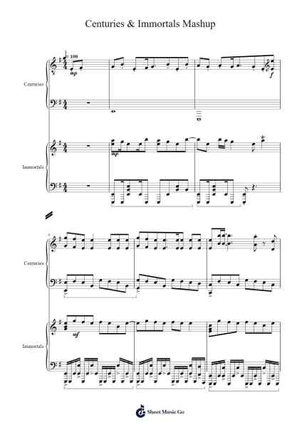 Centuries & Immortals Mashup Sheet Music by Fall Out Boy-Arr.Pebar Hawgie
