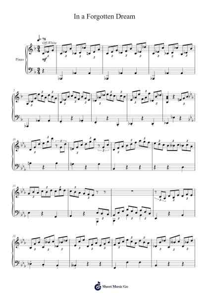 In a Forgotten Dream Sheet Music by Toursbur-Arr.Greenlew