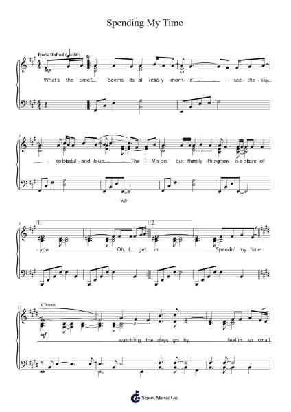 Spending My Time 樂譜由 Roxette - 編曲 Croftswilde Ruthtodd
