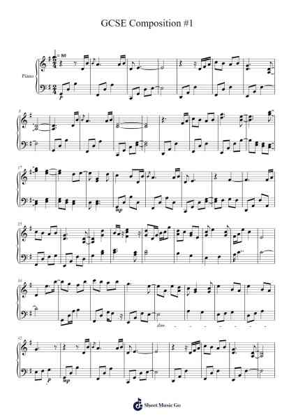 GCSE Composition #1 악보 Abraham Rey - 편곡 Mollpag