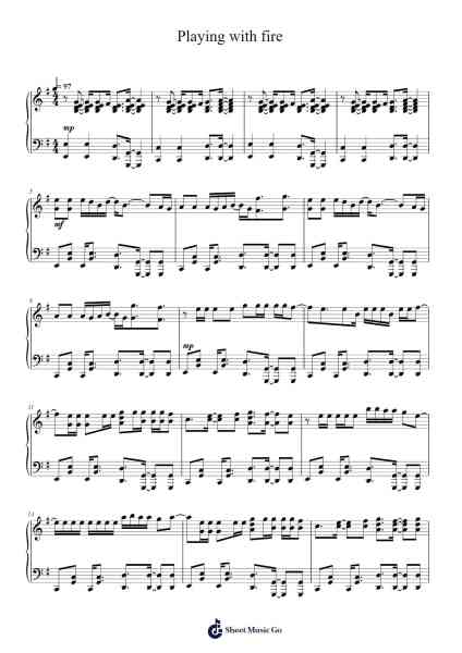 Playing with fire Sheet Music by BLACKPINK-Arr.Windict