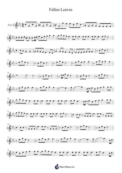 Fallen Leaves Sheet Music by Billy Talent-Arr.O'Cakeats Leofunk