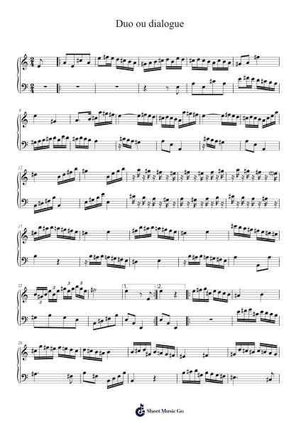 Duo ou dialogue Sheet Music by Jean-Nicolas Marrigues-Arr.Dechad