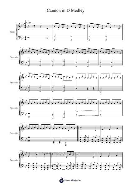 Cannon in D Medley Sheet Music by Thomas Bergerson-Arr.Flowerrae