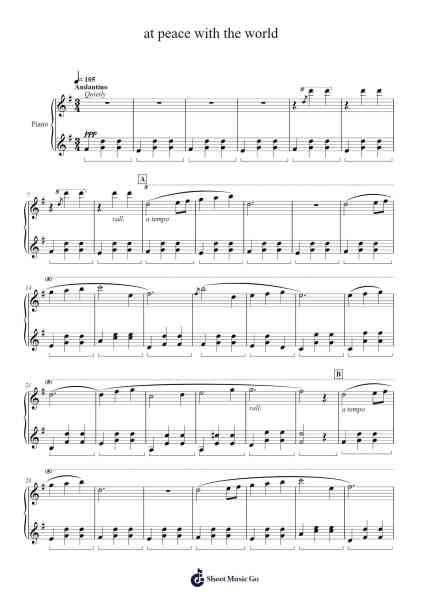 At Peace with the World Solo Version Sheet Music by Gillphens-Arr.Asmie Panvien