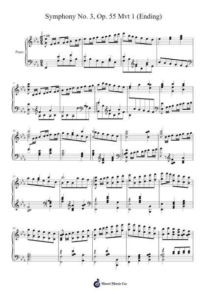 Symphony No. 3 in E-Flat Major, Op. 55 "Eroica": I. Allegro con brio - Transcription by Franz Liszt Sheet Music by Ludwig van Beethoven-Arr.Holtbelle