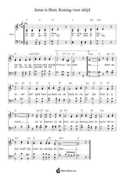 Jezus is Heer, Koning voor altijd Sheet Music by -Arr.Joanbar Crichniel