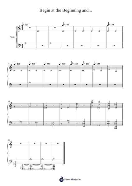 Begin at the Beginning and... Sheet Music by Mickro-Arr.Kentnice Dalnoah