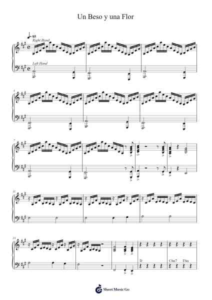 Un Beso y una Flor Sheet Music by Unknown author-Arr.Betbur