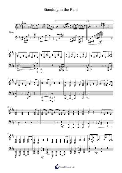 Standing in the Rain Sheet Music by Edguy-Arr.Consdrow