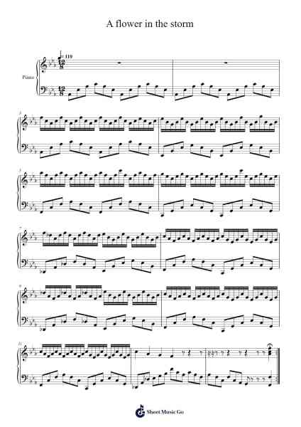 A flower in the storm Sheet Music by Carmen M. Valverde Salgado-Arr.Betle