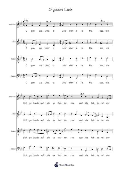 O grosse Lieb Sheet Music by -Arr.Feltrid