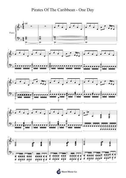 Pirates Of The Caribbean - One Day Sheet Music by Hans Zimmer-Arr.Bysey Truwood
