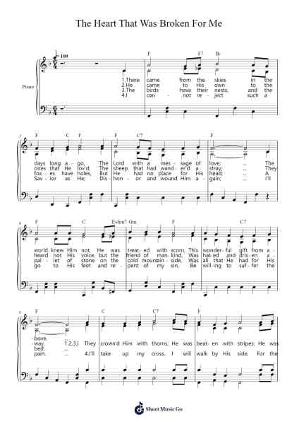 The Heart That Was Broken For Me Sheet Music by Judson W. Van De Venter-Arr.Loulup