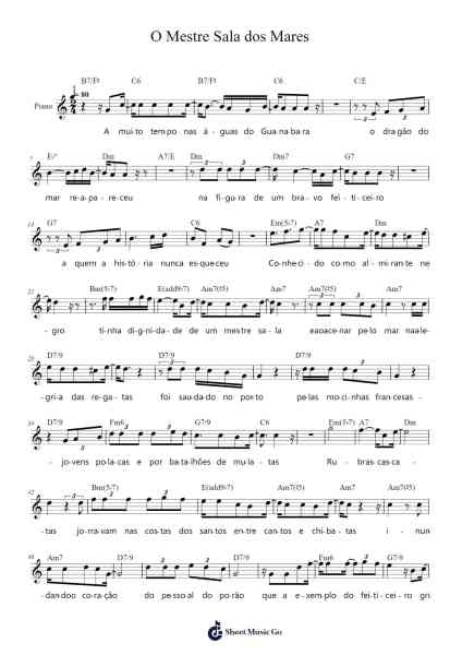 O Mestre Sala dos Mares Sheet Music by João Bosco-Arr.Norgiles