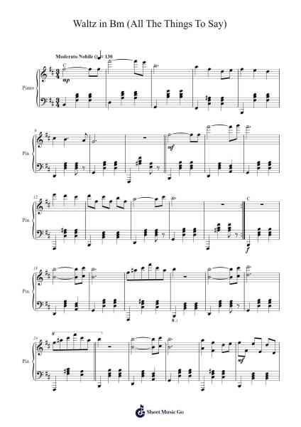 Waltz in Bm (All The Things To Say) Sheet Music by Klanake360-Arr.Priestwylde Backcah