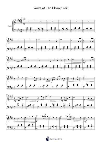 Waltz of The Flower Girl Ver. 2 Sheet Music by AE0329-Arr.Fesey Elroyrian