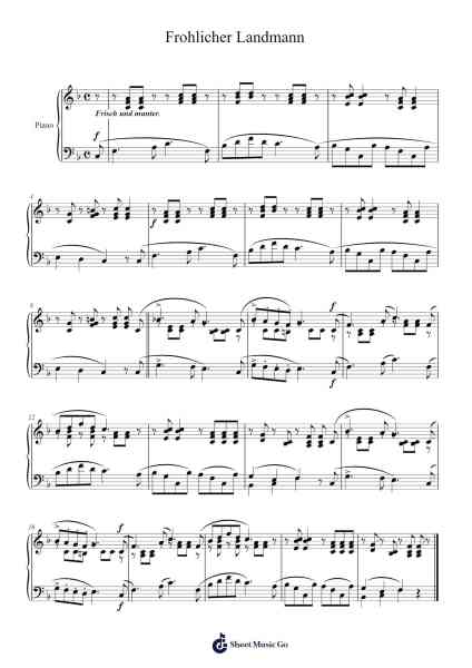 Album für die Jugend, Op. 68: No. 10, Fröhlicher Landmann, von der Arbeit zurückkehrend Sheet Music by Robert Schumann-Arr.Noelje