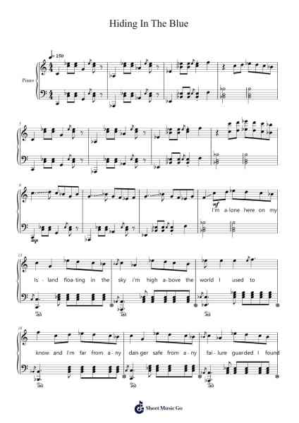 Hiding In The Blue Sheet Music by TheFatRat-Arr.Sawoolf Phylhale