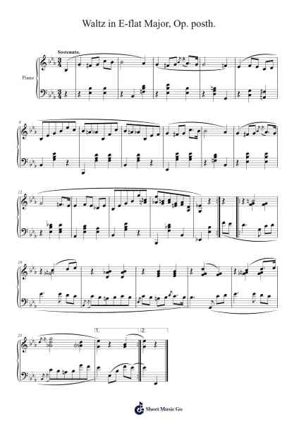 Waltz in E-flat Major, Op. posth. Sheet Music by Frédéric Chopin-Arr.Croftlitt