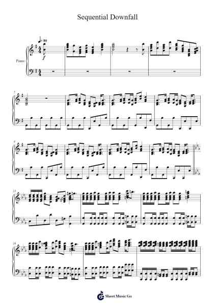 Sequential Downfall Sheet Music by Keykins Micklass-Arr.Keyed Kakuk