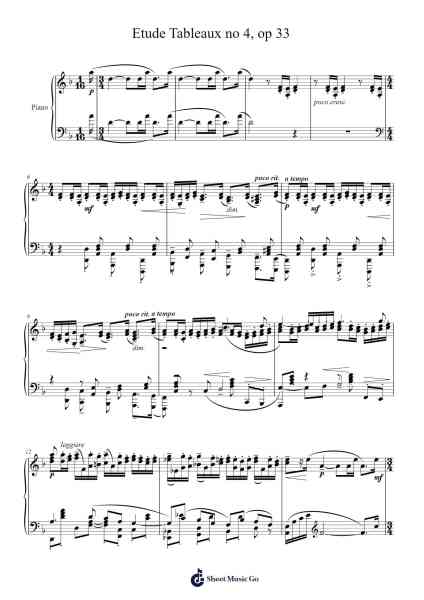 Etude-Tableau in E-Flat Minor, Op. 33, No. 4 Sheet Music by Sergei Rachmaninoff-Arr.Bauzel Zebian
