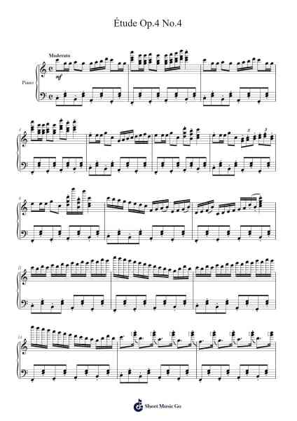 Étude Op. 4 No. 4 Sheet Music by Goude-Arr.Annral Thomliz