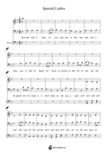 Spanish Ladies Sheet Music by Misc Traditional-Arr.Hornblack
