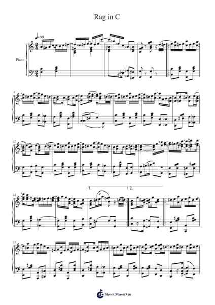 Rag in C Sheet Music by nickus32000-Arr.Alkerr Wolfclife