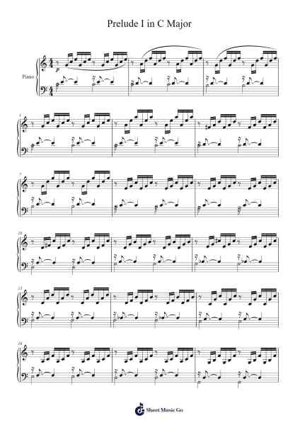 Prelude I in C Major, BWV 846 Sheet Music by Johann Sebastian Bach-Arr.Rooryl Petnoel