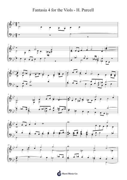 Fantasia No. 4 in G Minor, Z. 735 for the Viols Sheet Music by Henry Purcell-Arr.Ianruth Xalain