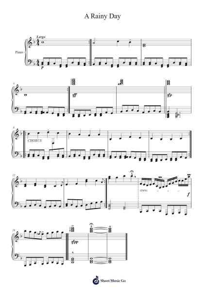 A Rainy Day Sheet Music by Rem Jaen Krafft-Arr.Louiefie