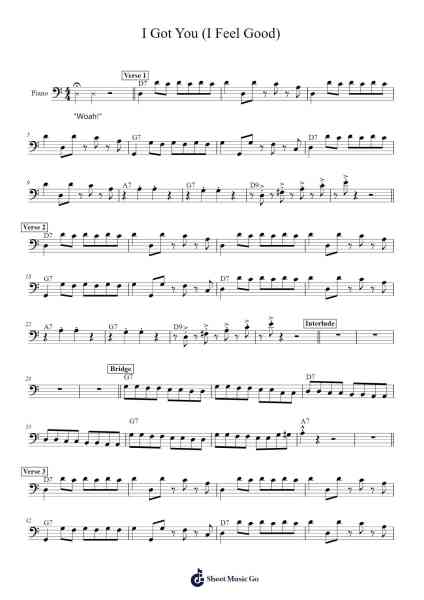 I Got You (I Feel Good) Sheet Music by James Brown-Arr.Dilfred Haro