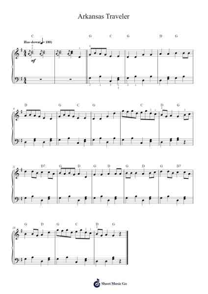 Arkansas Traveler Sheet Music by Misc Traditional-Arr.Glennthus