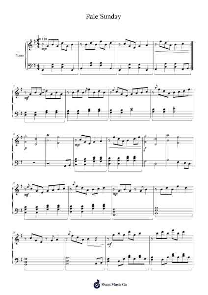 Pale Sunday Sheet Music by Zoe Moulder-Arr.Croftsgreg