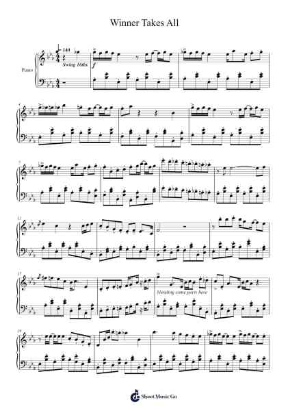 Winner Takes All Sheet Music by -Arr.Mablia Finkeith