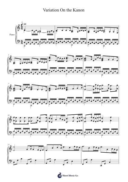 Variation On the Kanon by Pachelbel 樂譜由 Pachelbel - 編曲 Saxbraith