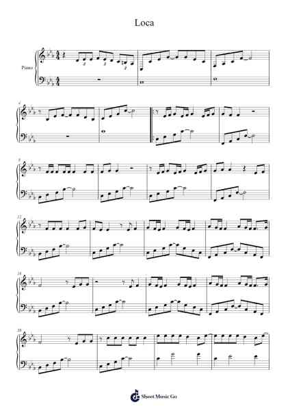 Loca Sheet Music by -Arr.Joejosh Demptout