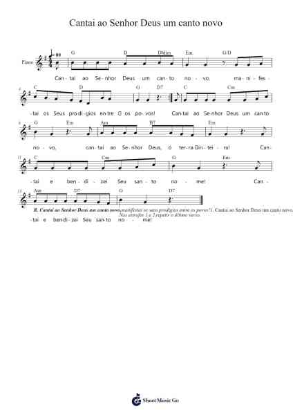 Salmo 95(96) Cantai ao Senhor Deus um canto novo Sheet Music by Fernando-Arr.Phillen Gillpont