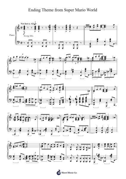 Ending Theme from Super Mario World Sheet Music by Koji Kondo-Arr.Stoweberg